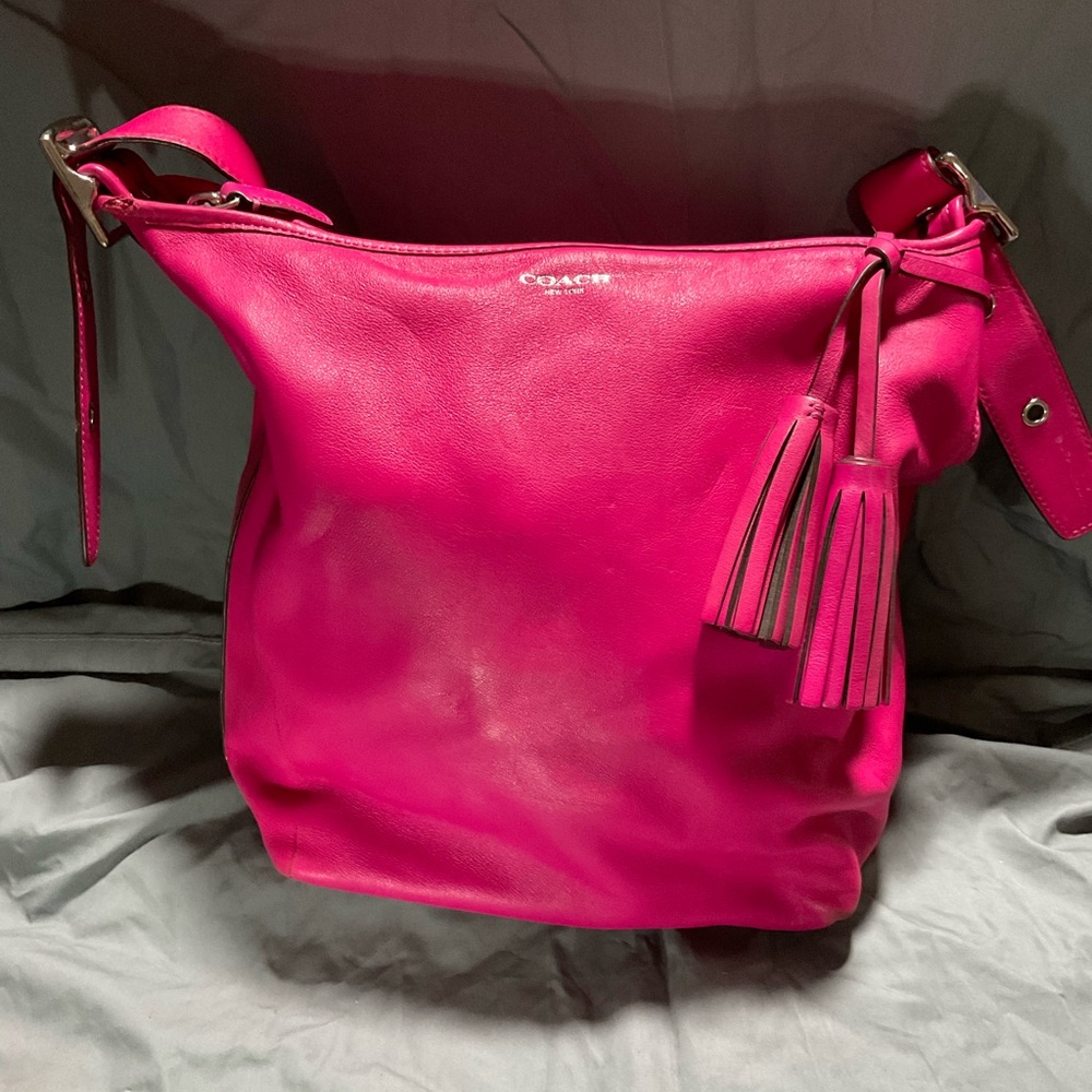 Coach Fuchsia Leather Shoulder Bag